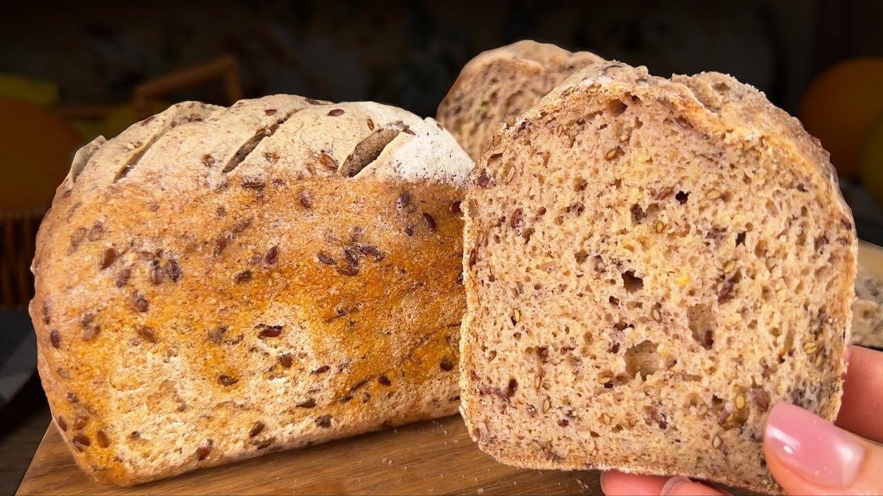 Profi-Glutenfreies Hirse-Mais-Brot (vegan) — Brot in Bäckerqualität aus Hirse, Maismehl, Tapiokastärke und eingeweichtem Lein