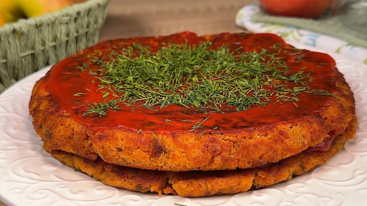 Linsen-Süßkartoffel-Fladenbrot (Vegan) — In der Pfanne gebackene Linsenfladen aus 180 g gemahlenen Linsen und Hafermilch,