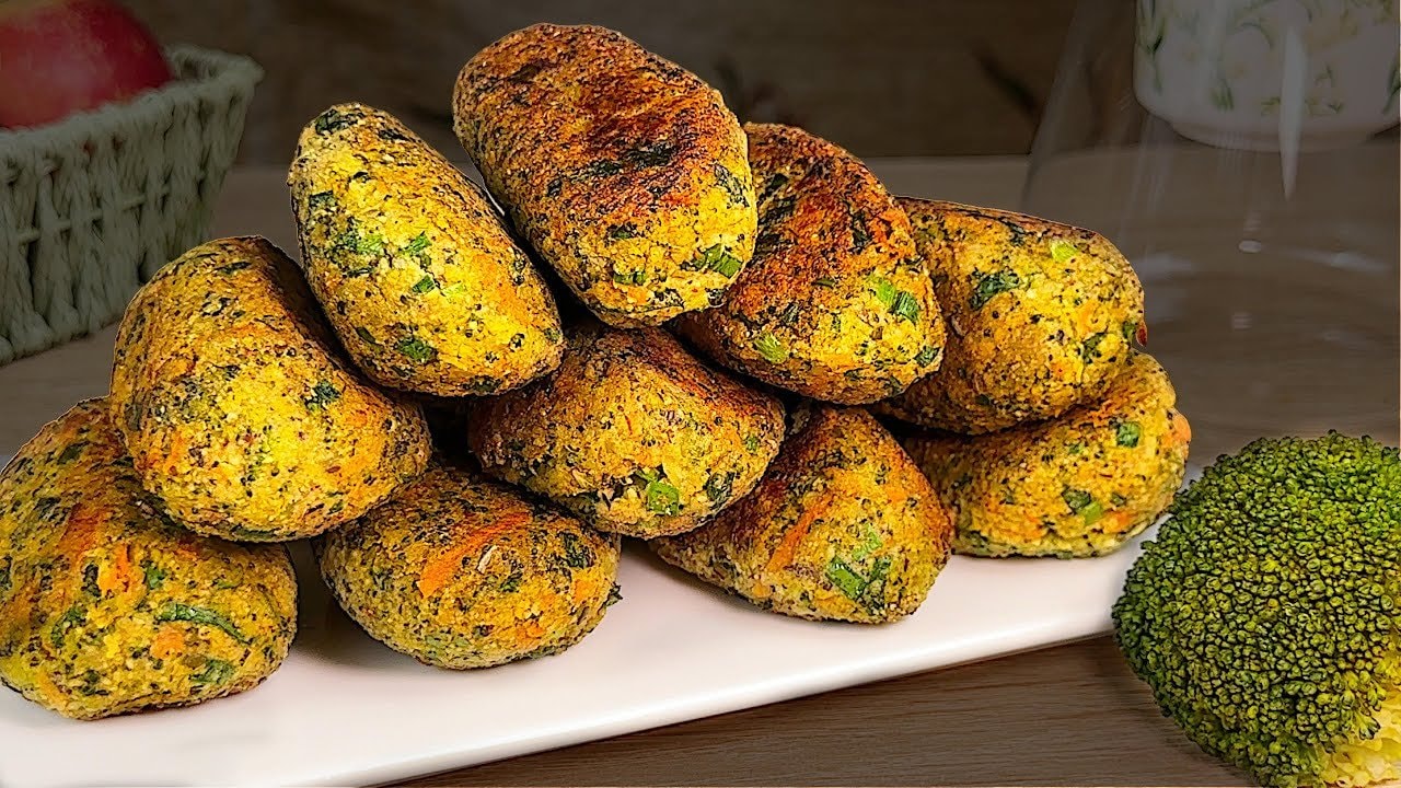 High-Protein Lentil Broccoli Patties (Vegan) — Savoury vegan patties of ground green lentils, blanched broccoli, carrot and cil