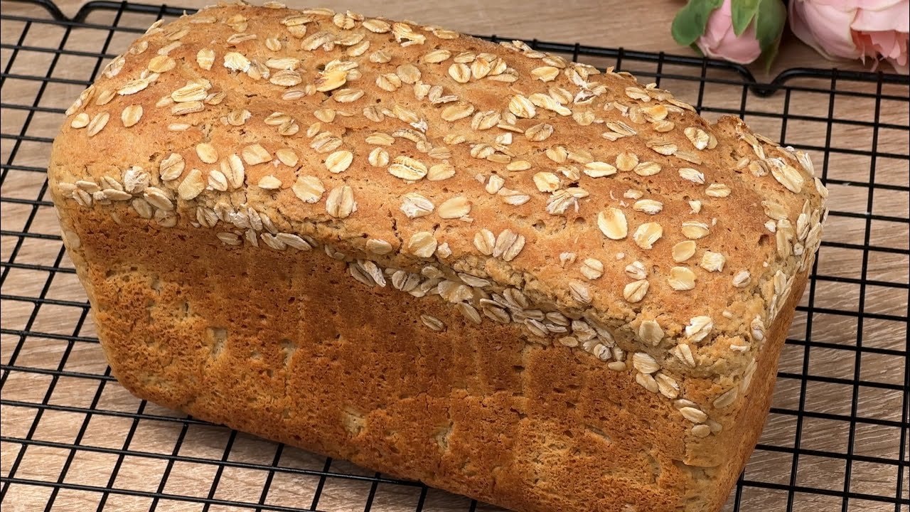 Potato Oat Yeasted Loaf (No Flour, No Sugar) — Pillowy oat-flour loaf enriched with mashed potato for a juicy crumb. Yeasted, s