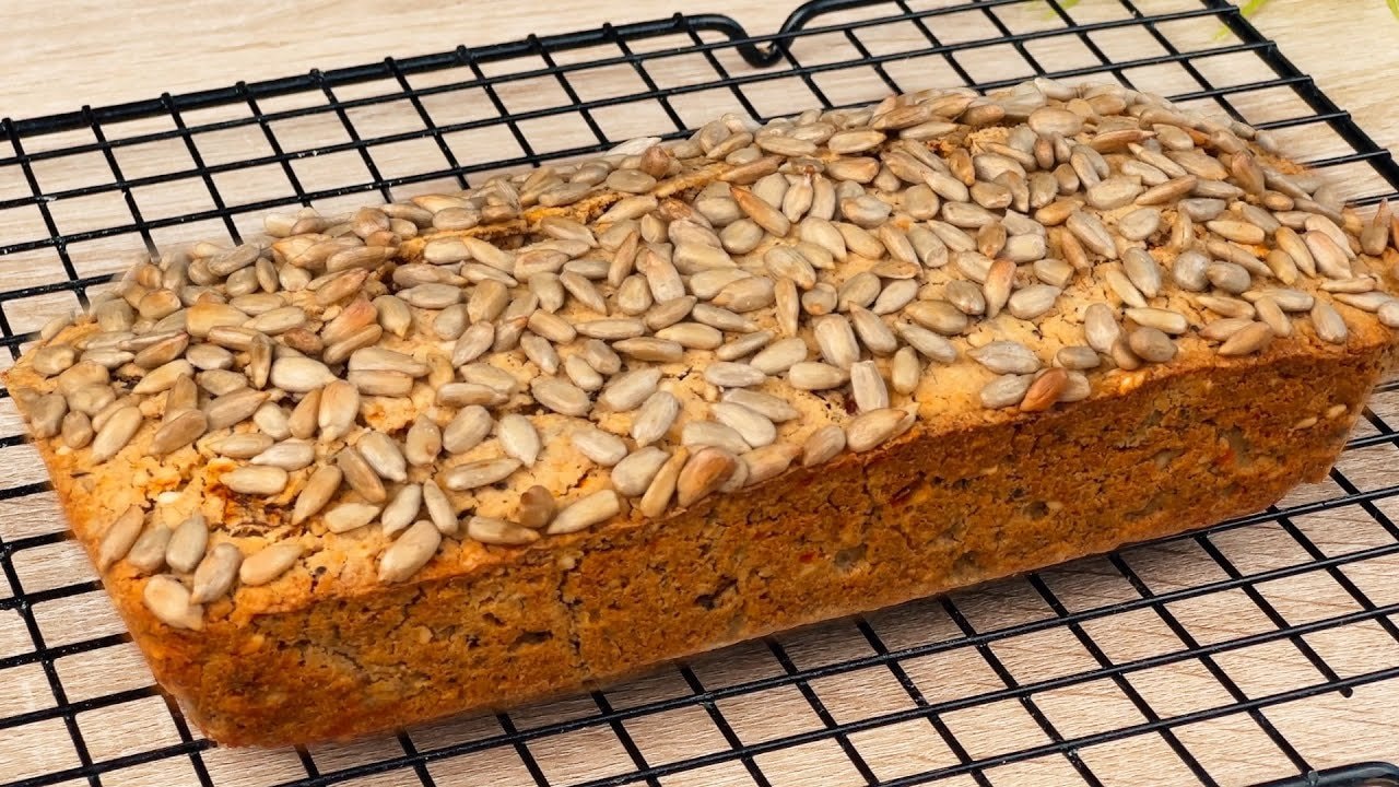 Savoury Oat Milk Bread with Tomato & Basil — Soft oat loaf soaked in warm milk and folded with sun-dried tomatoes, dried basi