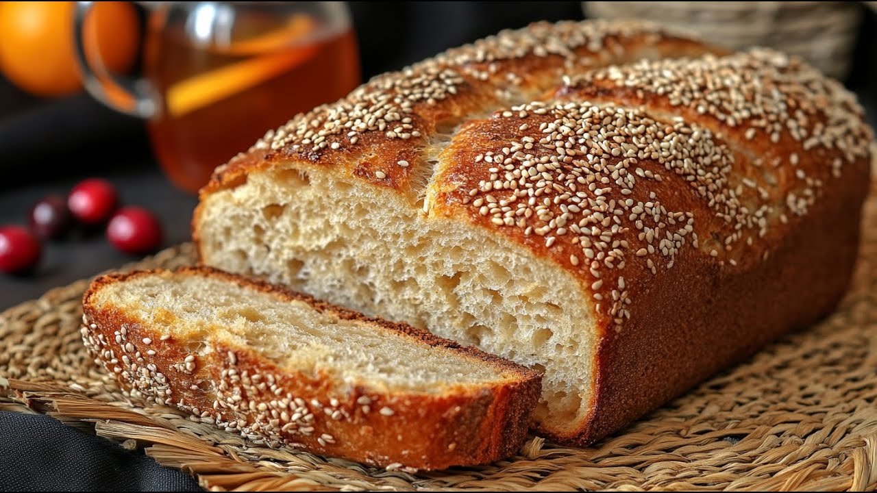Grünbuchweizen-Hefebrot mit Kümmel — Krustiges Grünbuchweizen-Hefebrot mit Kümmelaroma, gebunden durch Maisstärke, mi