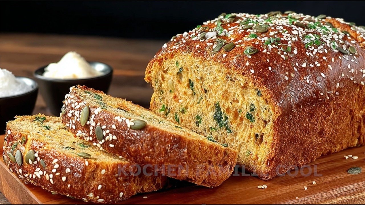 Rotlinsen-Saat-Proteinbrot (Glutenfrei) — Dichter Brotlaib auf Linsenbasis, gestärkt mit Flohsamenschalen, Kürbis- und Son