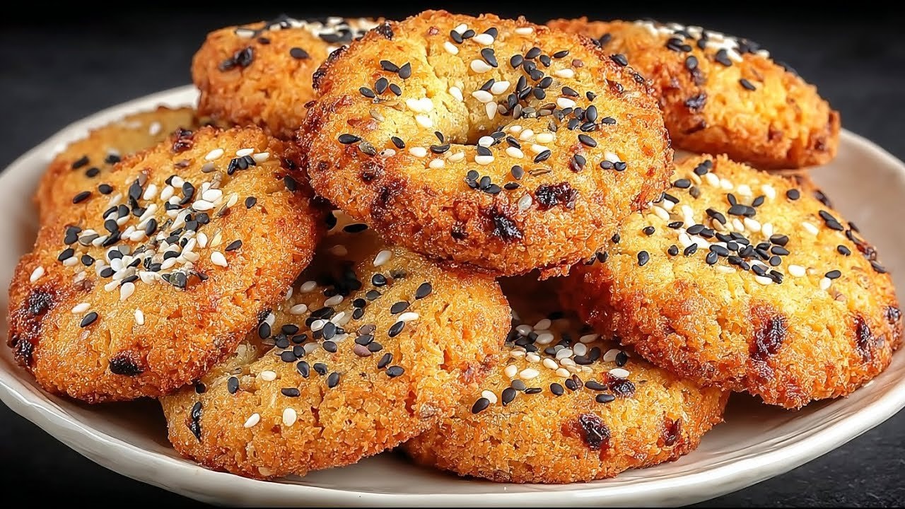 Almond Parmesan Keto Crackers with Creamy Soup — Crunchy almond crackers piped from a yogurt-Parmesan dough, served beside a silk