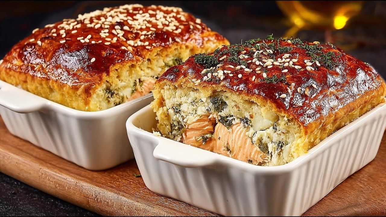 Keto-Lachs-Spinat-Mandelkuchen (Low-Carb) — Zarter Keto-Kuchen mit Kefir-Mandel-Teig um flockigen Lachs, Spinat und Koriande