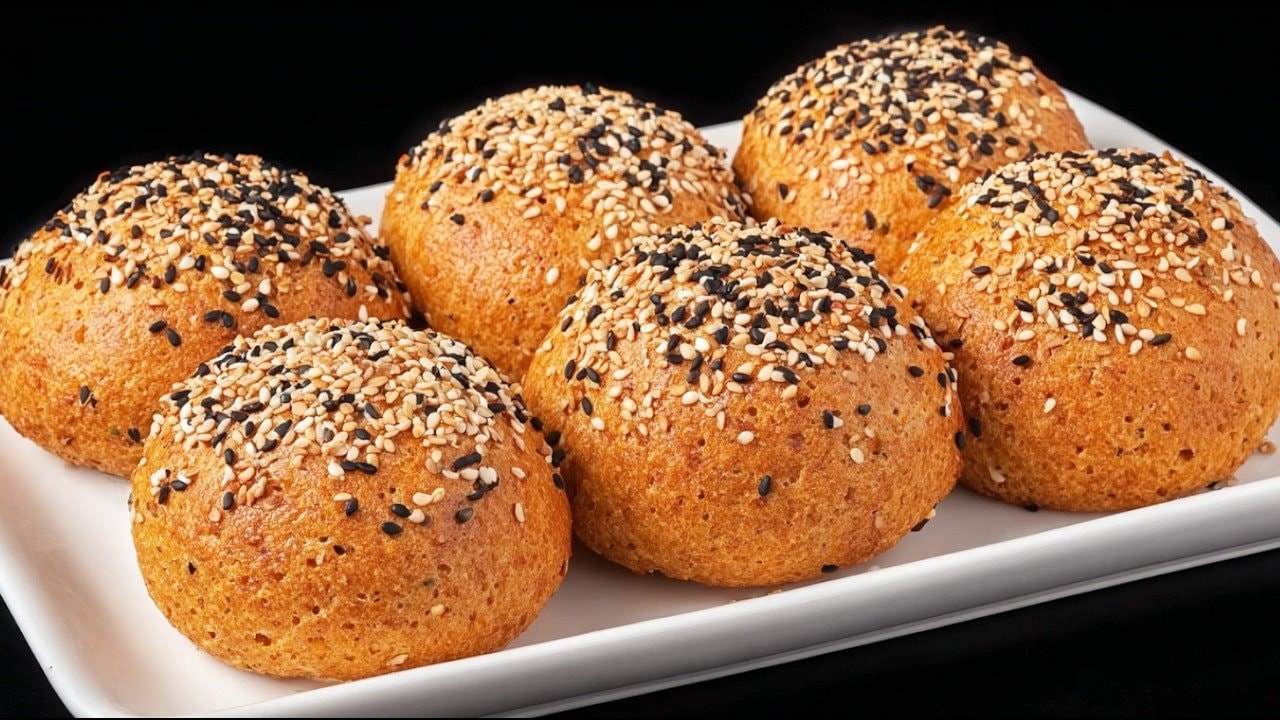 Red Lentil Psyllium Buns (Egg-Free, Vegan) — Wholesome vegan lentil buns blended from soaked red lentils with psyllium, almon