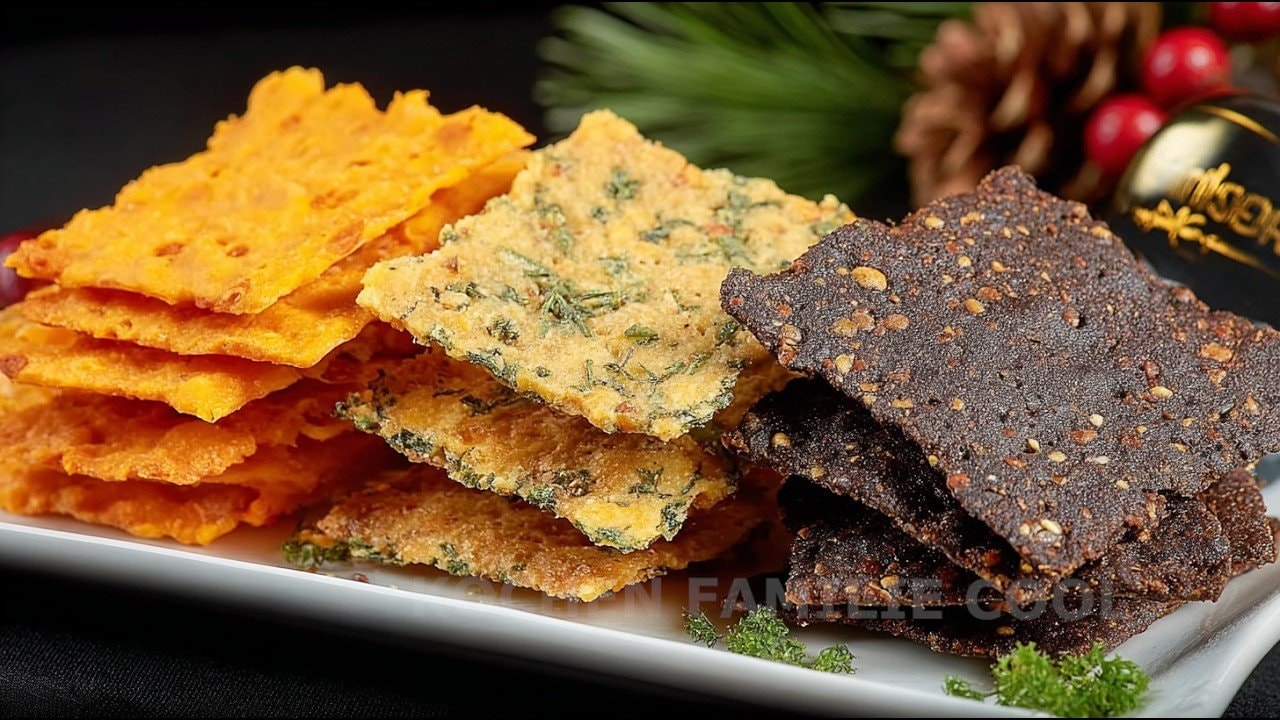 Keto-Mandelcracker mit grünen Kräutern (Mehlfrei) — Knusprige Cracker aus Mandelmehl mit frischem Dill, italienischen Kräutern und g