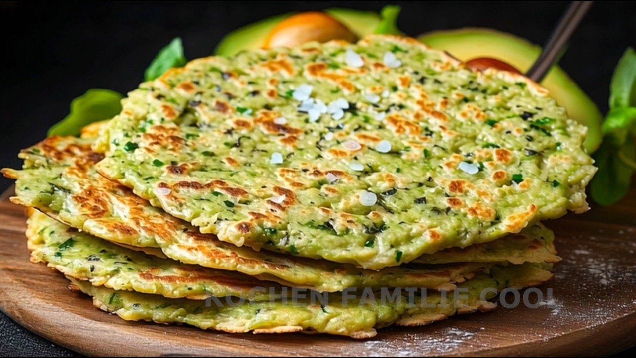 Keto-Avocado-Mozzarella-Fladenbrote — Weiche Fladenbrote aus zerdrückter Avocado, Mozzarella und Ei mit Thymian und Fr